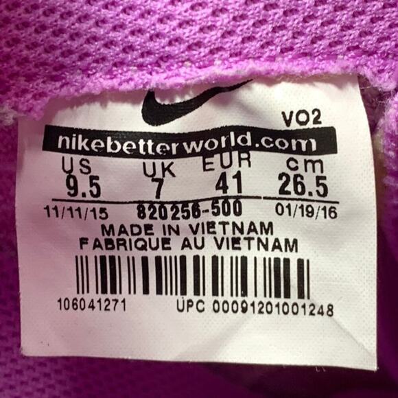 🔴 NIKE AIR FORCE 1 FLYKNIT LOW Women`s Size 9.5 Fuchsia Glow Shoes 820256-500 - Picture 8 of 8